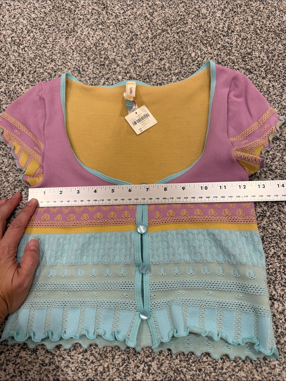 NWT Anthropologie Lyrebird Sz L/XL Cropped Seamless Textured Button Front Top - Picture 10 of 10